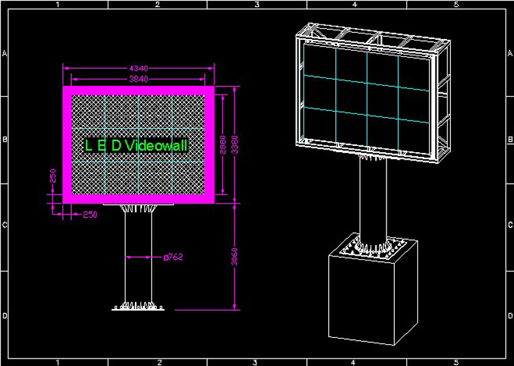 Advertising LED Screen with Pillar Installation Collection