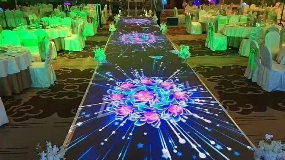 Interactive Floor Dance LED display for Wedding Scene